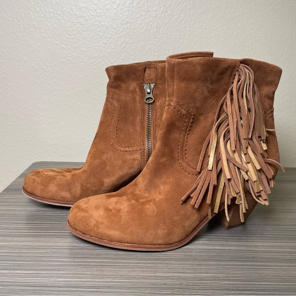 Sam Edelman Louie Fringe-Trimmed Ankle Bootie Brand new Size 10